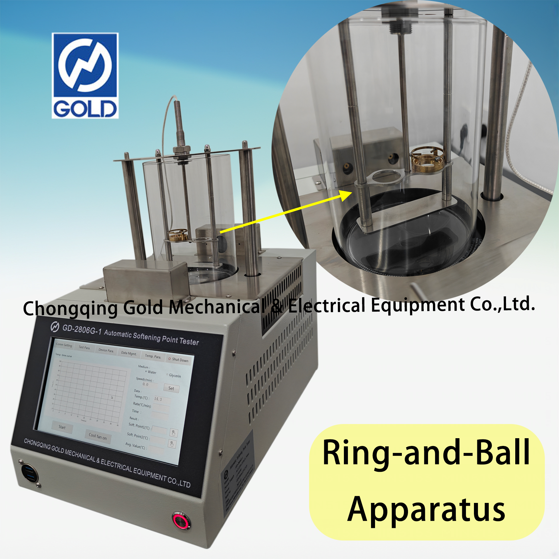 ASTM D36 Bitumen Automatic Softening Point Tester
